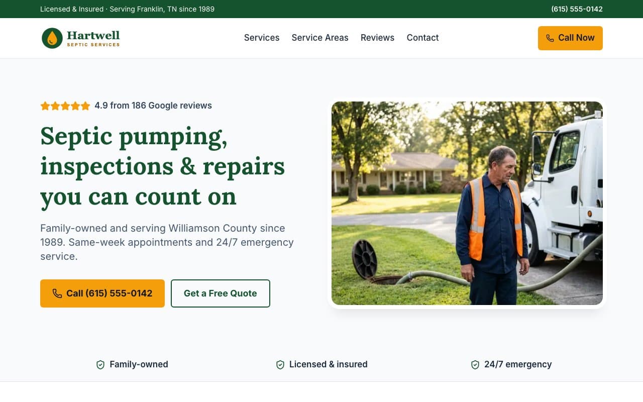 Hartwell Septic Services: after renovation