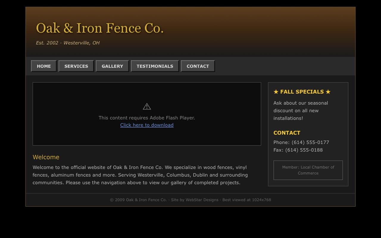 Oak & Iron Fence Co.: before renovation